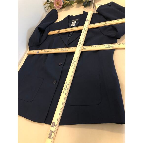 Sag harbor Women Plus 22W Jacket Navy Blue Lapel Notch Collar 3 Button Closure - Picture 4 of 9